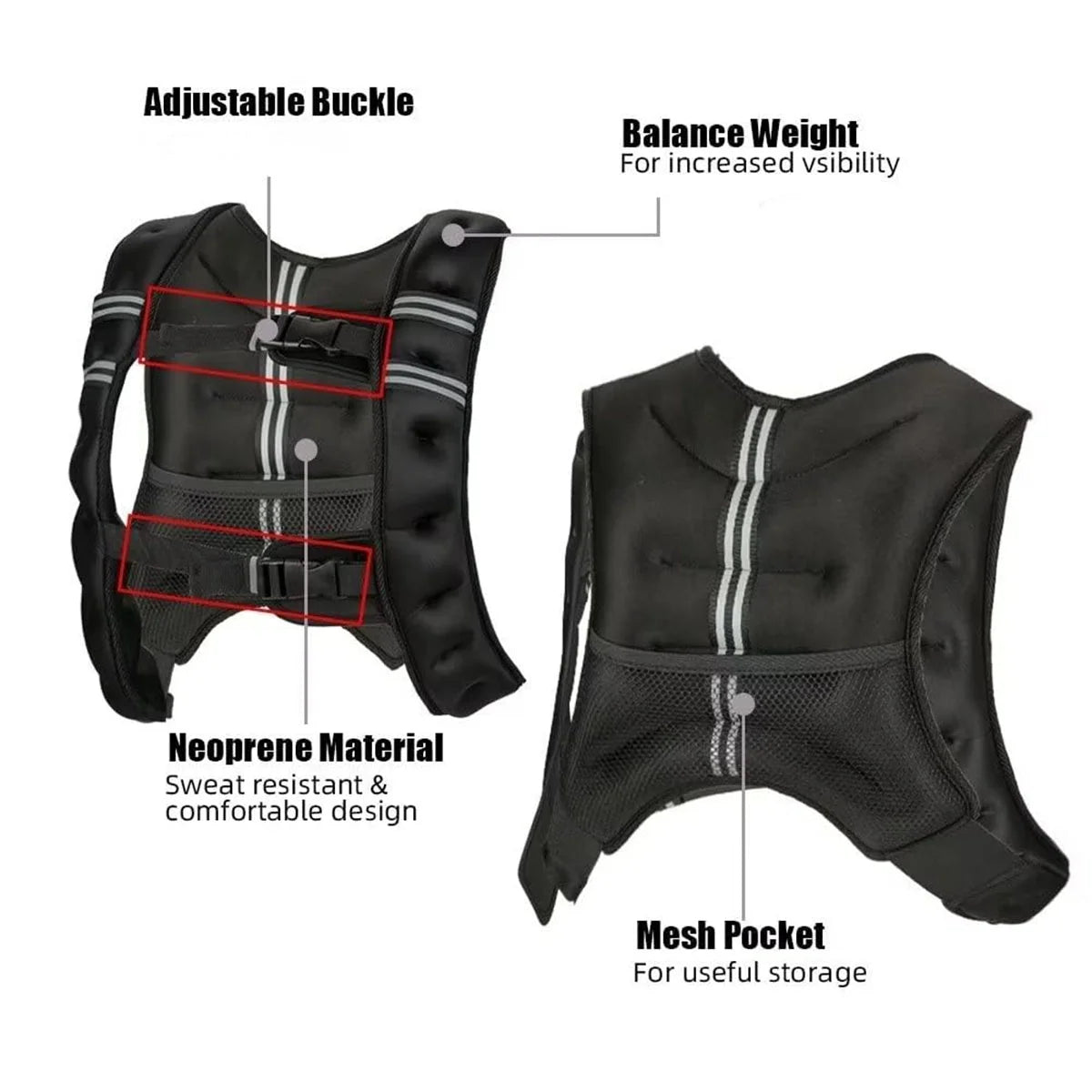 Weighted Vest (Multiple Weight Options)