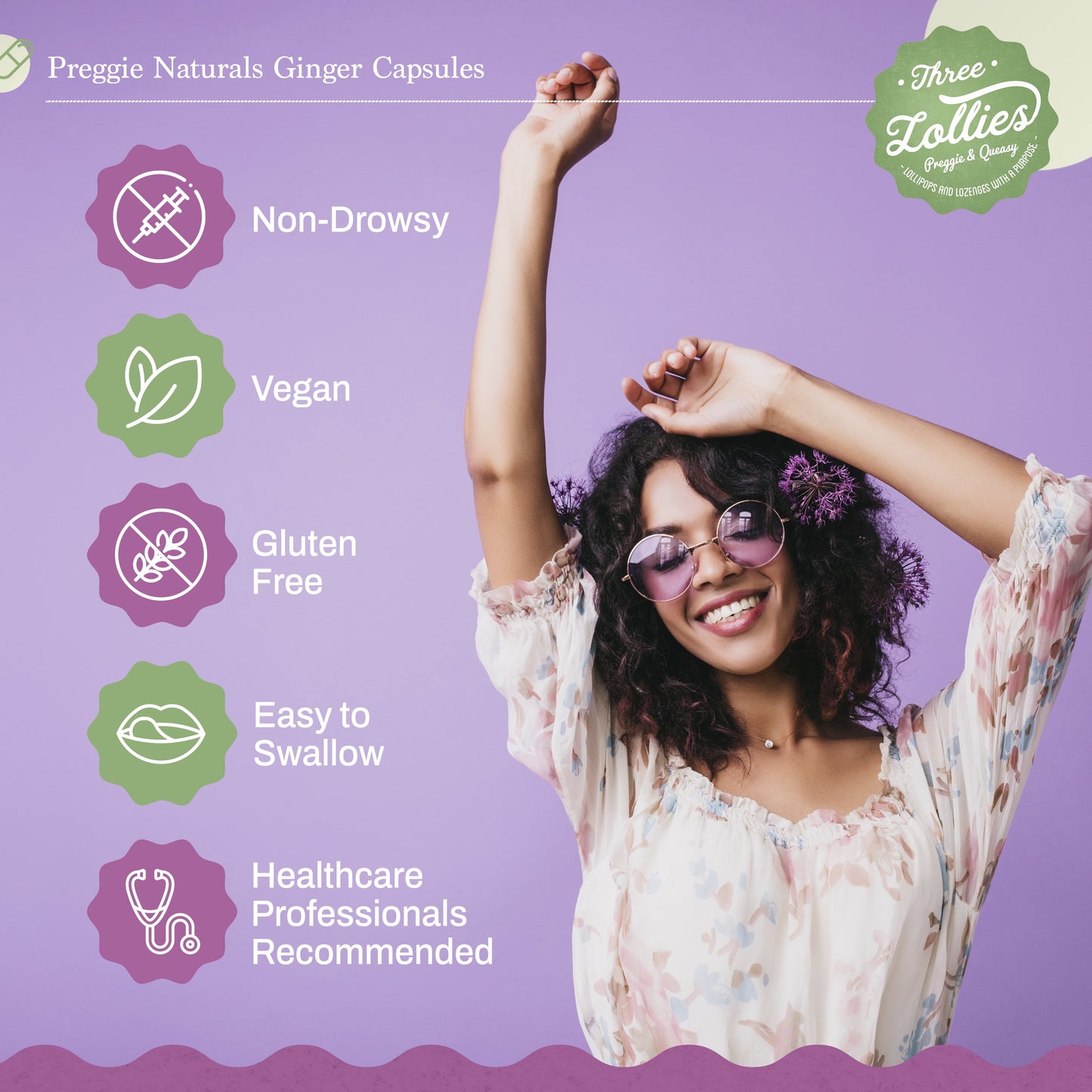 Ginger Capsules - Nausea Relief Supplement
