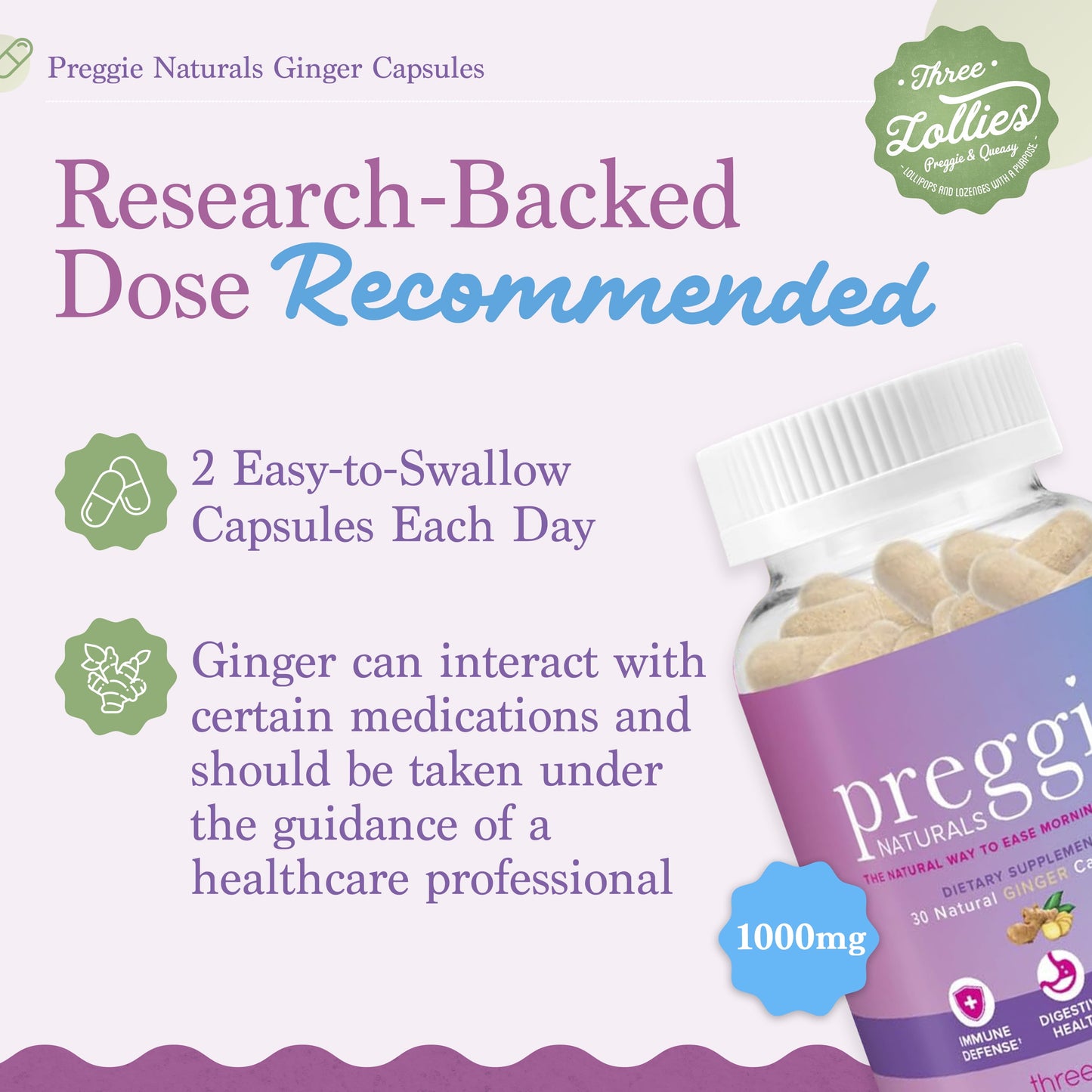 Ginger Capsules - Nausea Relief Supplement