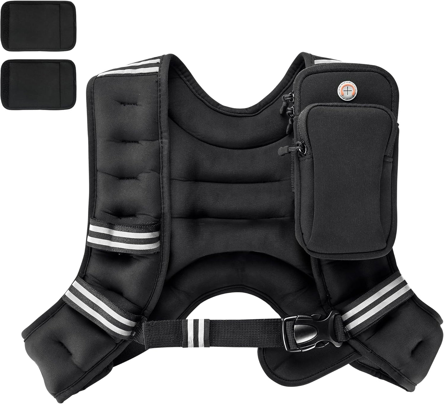 Weighted Vest,4Lb/6Lb/10Lb/12Lb/16Lb/20Lb/25Lb/30Lb Weight Vest with Reflective Stripe, Body Weight Vests Adjustable for Men, Women Workout, Strength Training, Running, Walking, Jogging