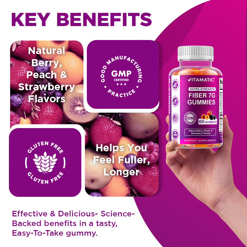 Prebiotic Fiber Gummies for Adults- 240 Pectin Based Gummies