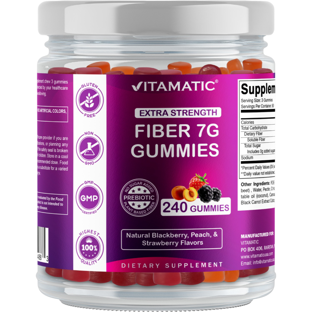 Prebiotic Fiber Gummies for Adults- 240 Pectin Based Gummies