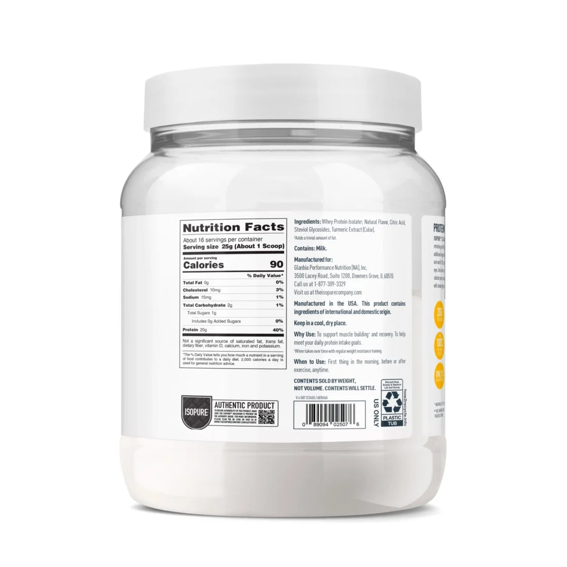 Citrus Lemonade Whey Protein Isolate Powder (20G Protein)