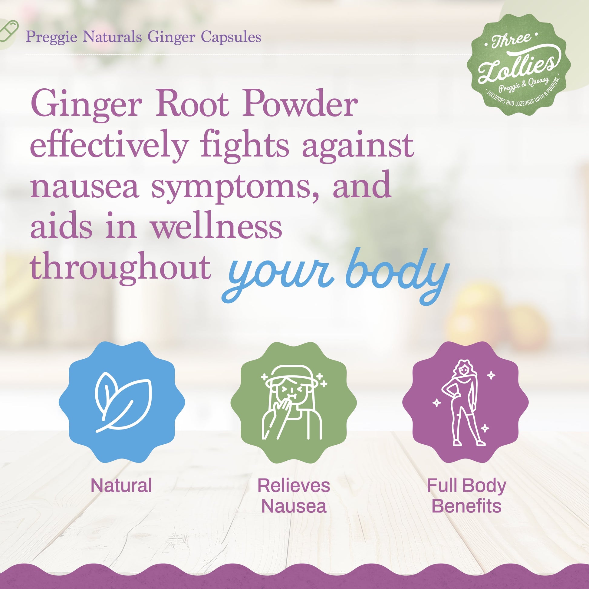 Ginger Capsules - Nausea Relief Supplement