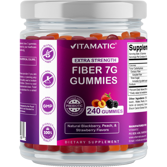 Prebiotic Fiber Gummies for Adults- 240 Pectin Based Gummies